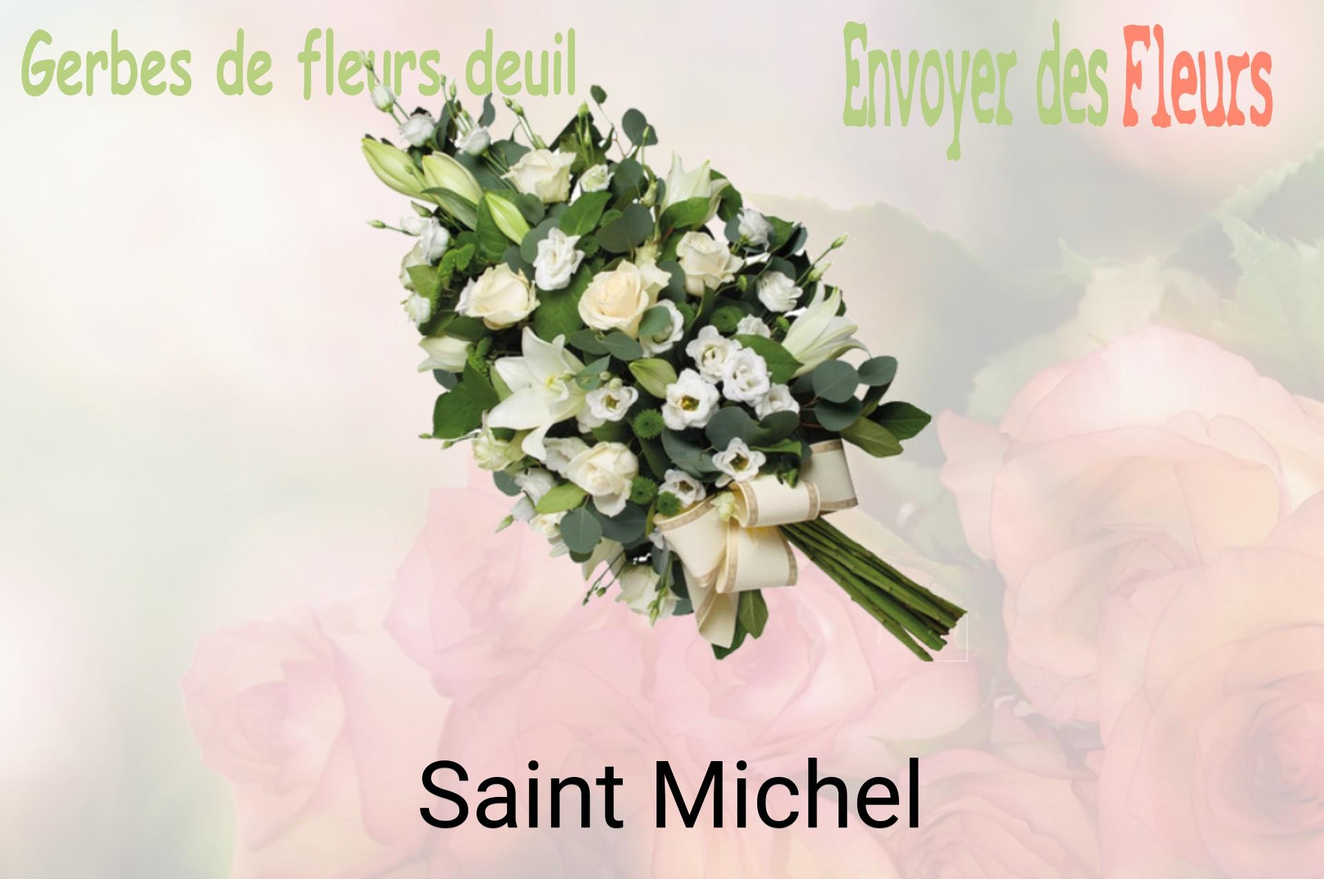 Gerbe de fleurs de deuil livrée à Saint-Michel